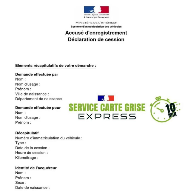 ENREGISTREMENT CESSION DE VENTE