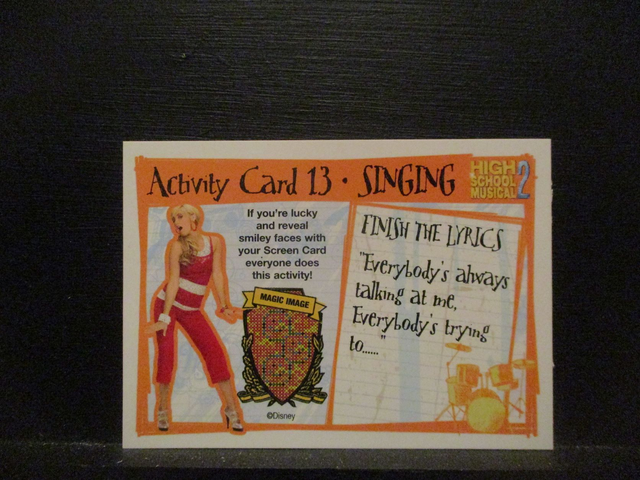 High School Musical 2 Singing Activity Original Trading Card #13