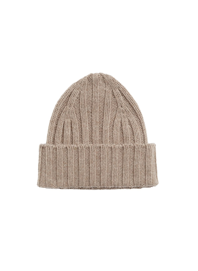 Oatmeal Ribbed Wool/Cashmere Hat