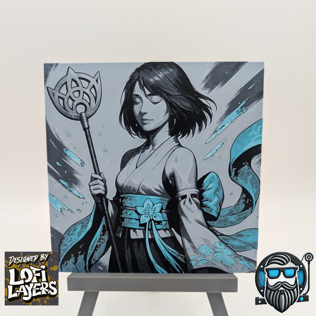 Tableau décoratif 3D fantasy – Illustration mystique Hueforge PLA 200×200 mm