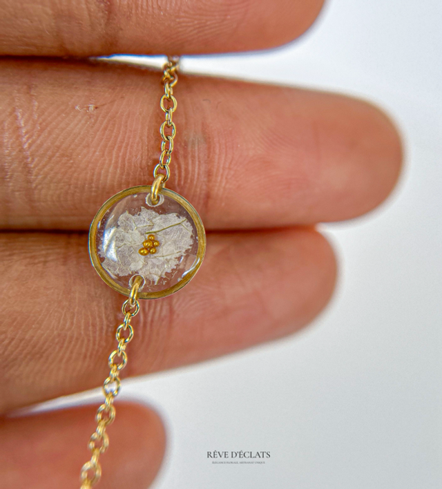 Chaîne de cheville - Fleur de bougainvillier