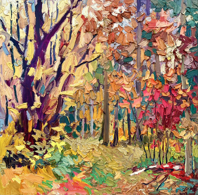 „Tanz des Herbstes“ – Öl auf Leinwand, 80 × 80 cm | 2024