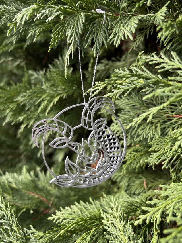 Boule de noel Capricorne Argent