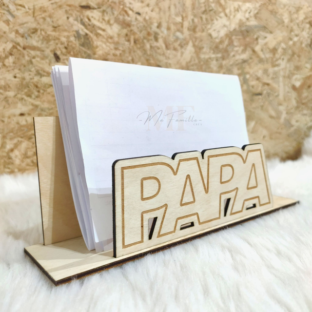 Porte-courrier en bois "PAPA"
