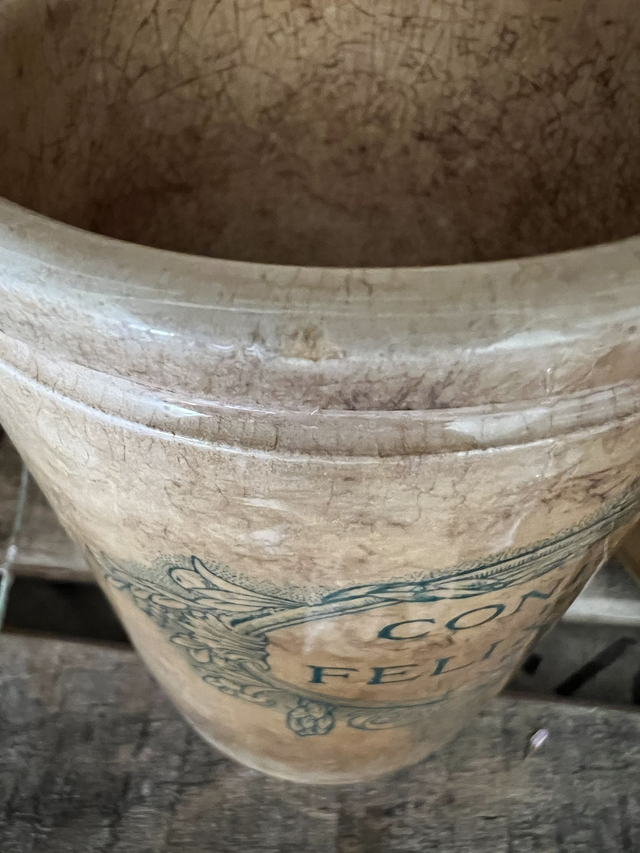 FELIX - Pot de confiture patiné Felix Potin MM signé Lunéville