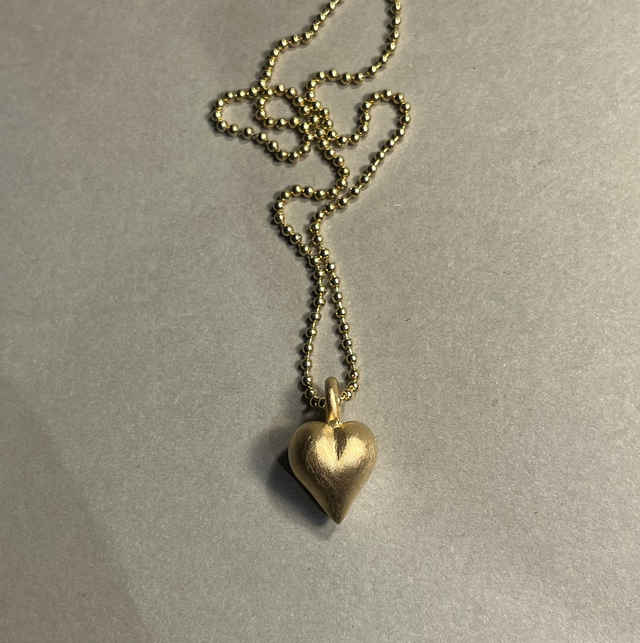 Anhänger HERZ dick goldplattiert mit Kette