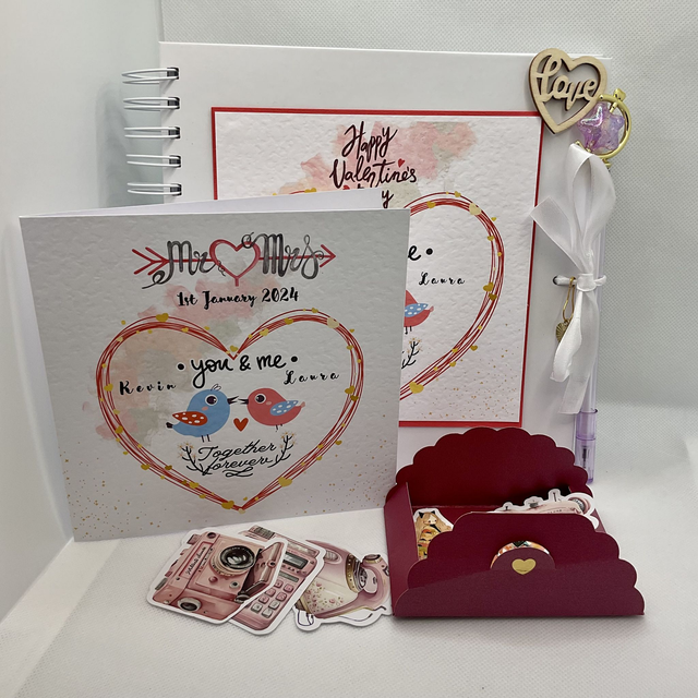 Personalised Valentine’s Day gift. Couples memory book. 