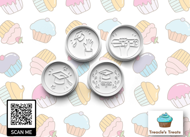 Graduation Fondant/cookie stamps with cutters 