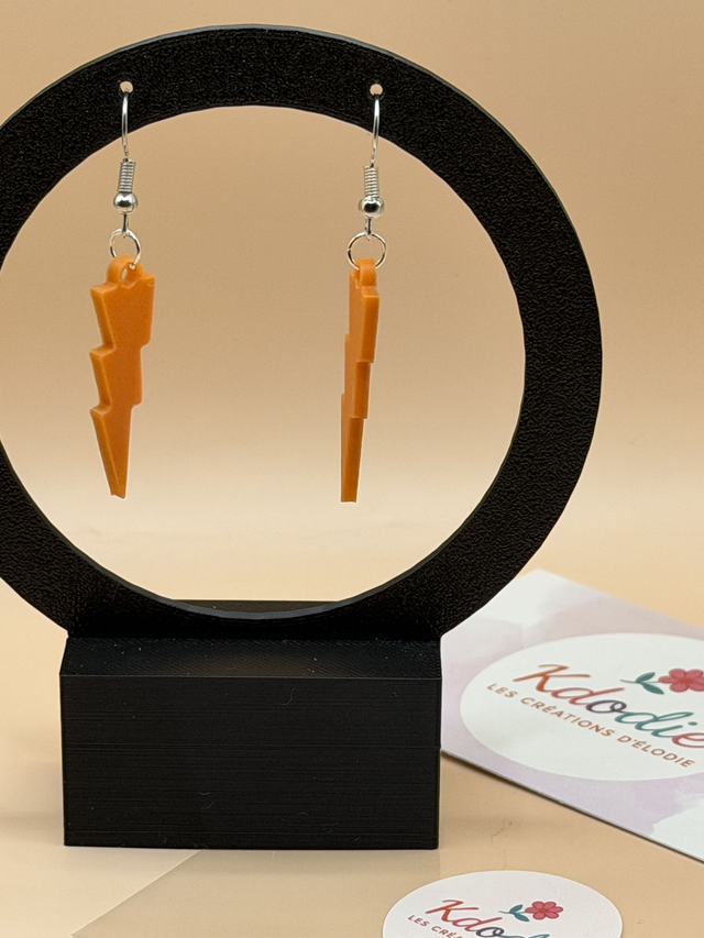 Boucles d'oreilles Géométrique - Eclair -  Attaches inox
