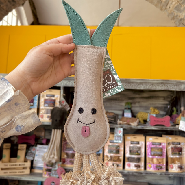 Green &amp; Wild&#039;s Lenny the Leek, Eco Dog Toy