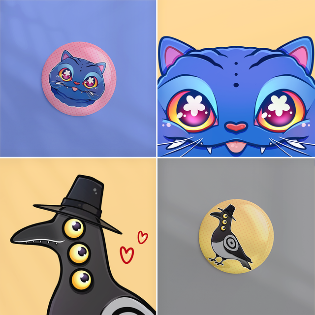 🆕 Badges 44mm DERPY & SUSSIE