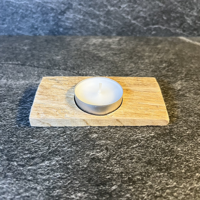 Teelichthalter mit Baumkante 