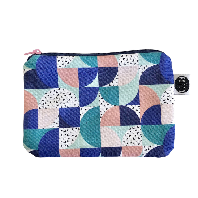 Trousse porte-monnaie - BAUHAUS ( bleu - vert - rose)