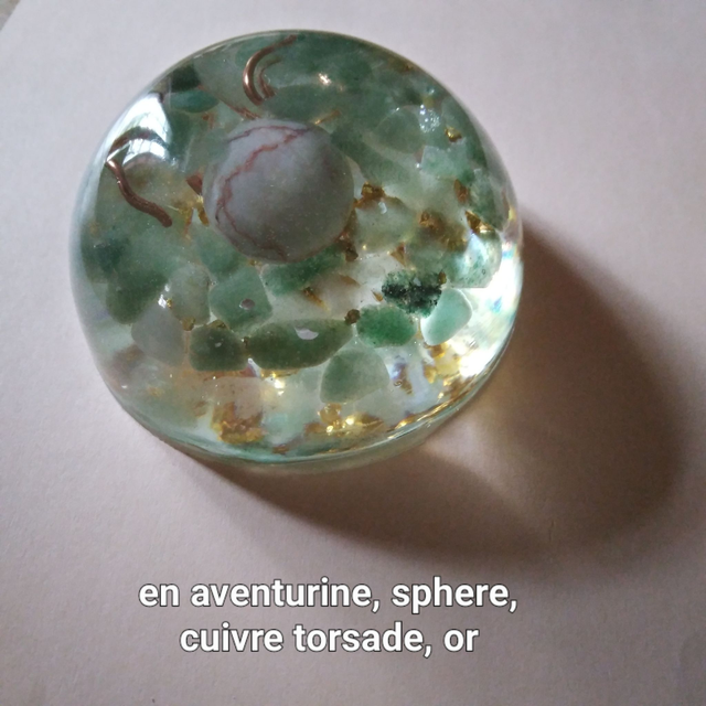 Orgonite demi sphère aventurine (2)