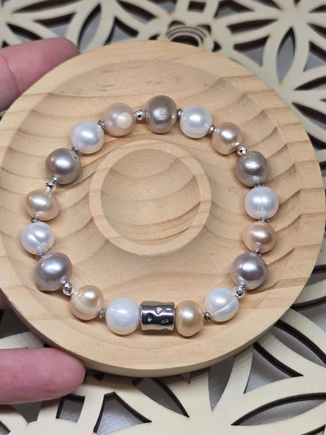 Bracelet Perle de culture d'eau douce multicolore 1 cm