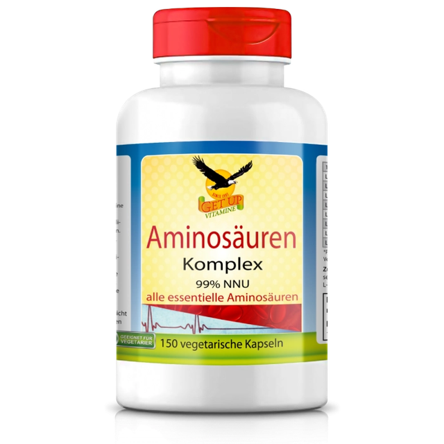 Get UP - Amino Komplex - 8 essentielle Aminosäuren, 150 vegane Kapseln