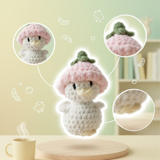 Poule au crochet avec chapeau 🌷