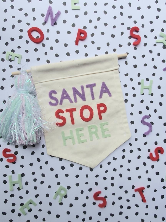 Santa Stop Here Banner