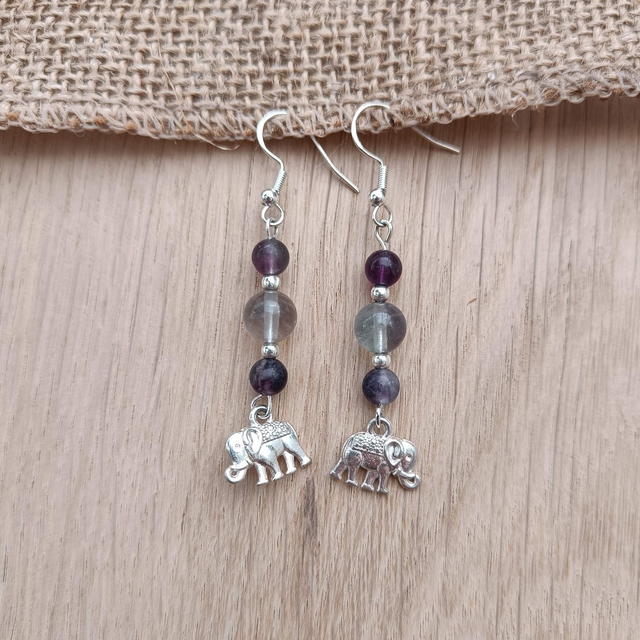 Boucles d&#039;oreilles en Fluorite
