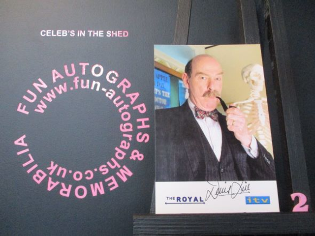 Denis Lill (Mr. Rose) Original Pre-Print Blue The Royal 6x4 Cast Card (2)(SEE PIC)