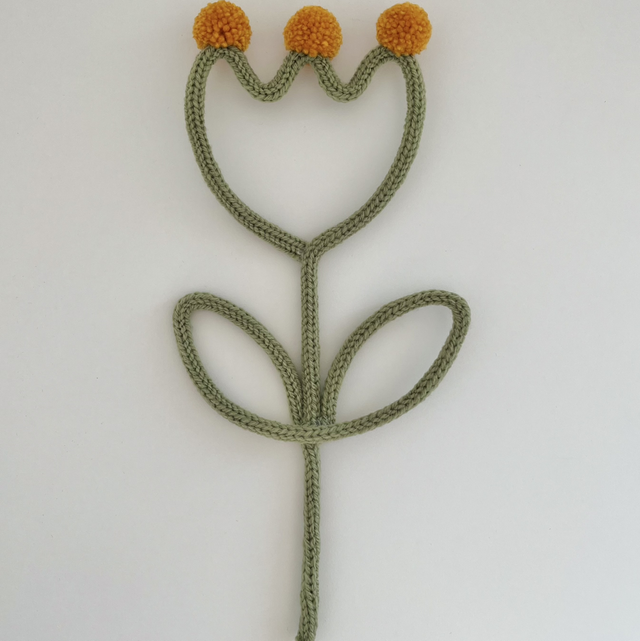 Fleur tulipe en tricotin 