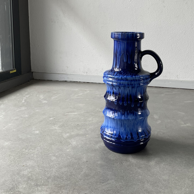 West-Germany Scheurich 47cm vase bleu