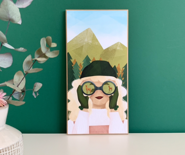 Tableau Exploratrice Montagne automne