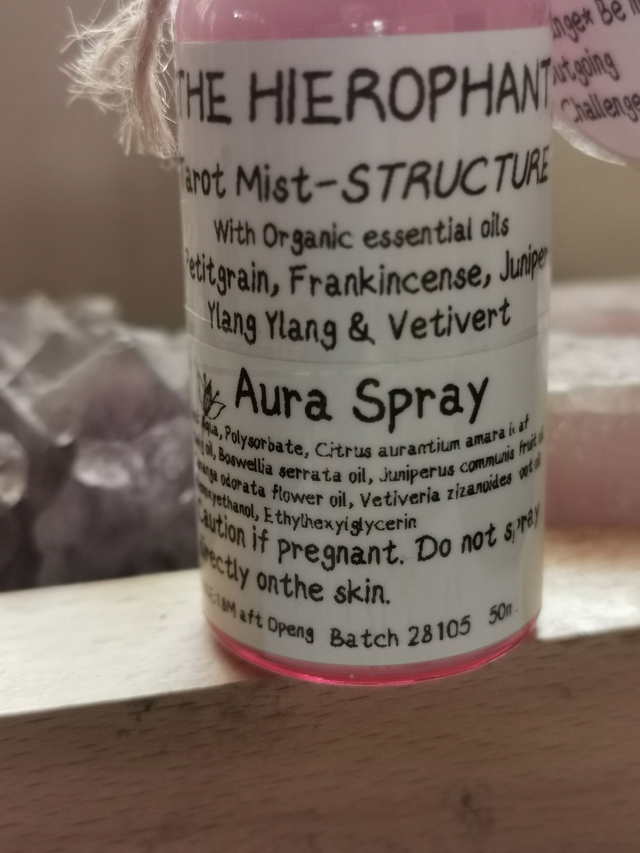 Aura Spray TAROT (THE HIEROPHANT). 50ml WITH FREE CRYSTAL