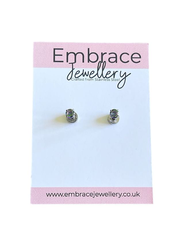 Delicate 3mm Soft Grey Mini Comfort Back Studs