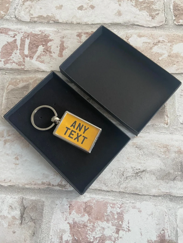 Personalised Registration Plate Keyring in Box - Double sided