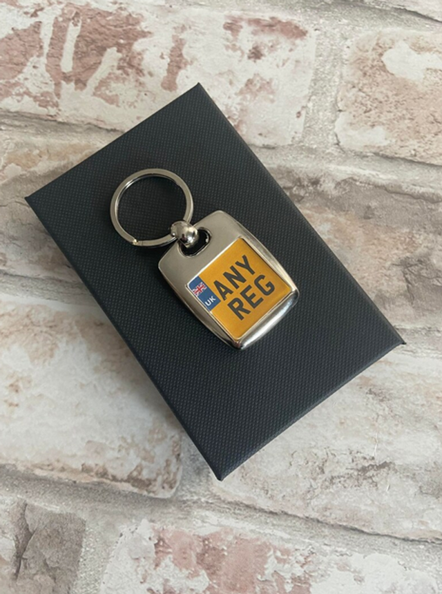 Personalised Registration Plate Keyring in Box - Double Sided
