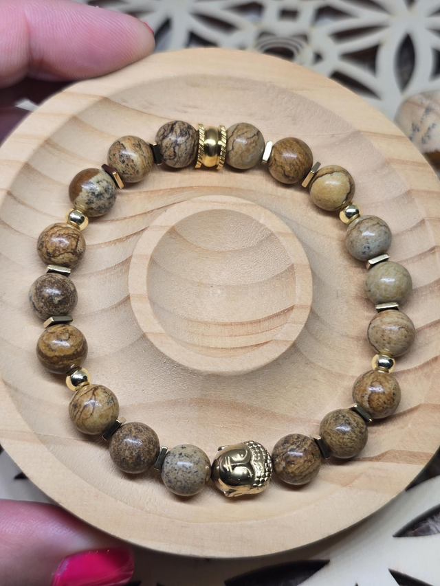 Bracelet Jaspe paysage 0,8 cm