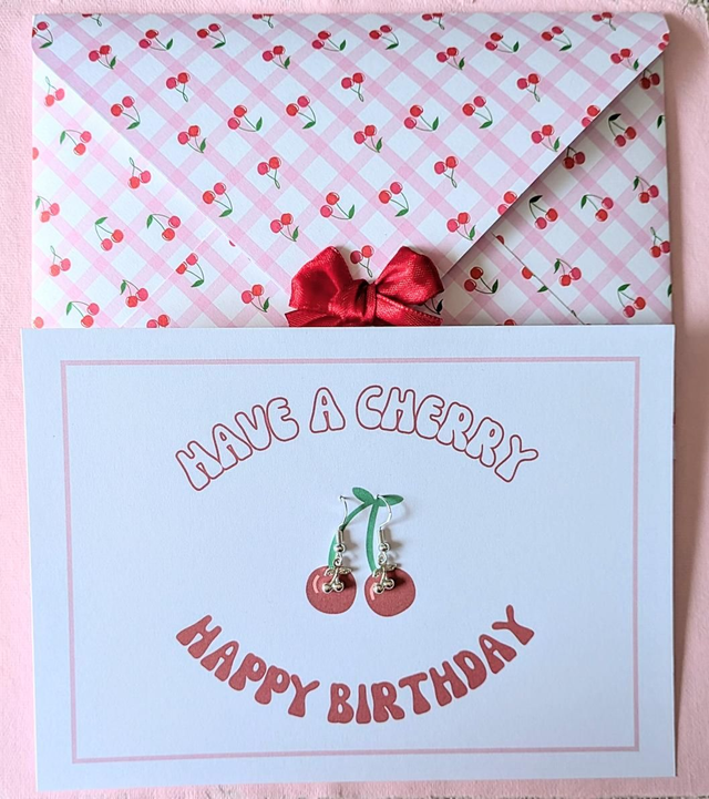 Sterling Silver &#039;Cherries&#039; Earrings - Have A &#039;Cherry&#039; Happy Birthday 