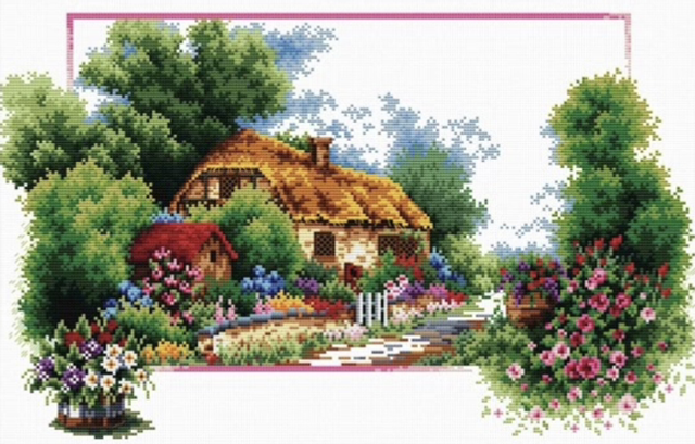 Needleart World English Cottage Lane No Count Cross Stitch Kit
