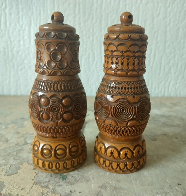 Coquilla nut Salt n Pepper pots