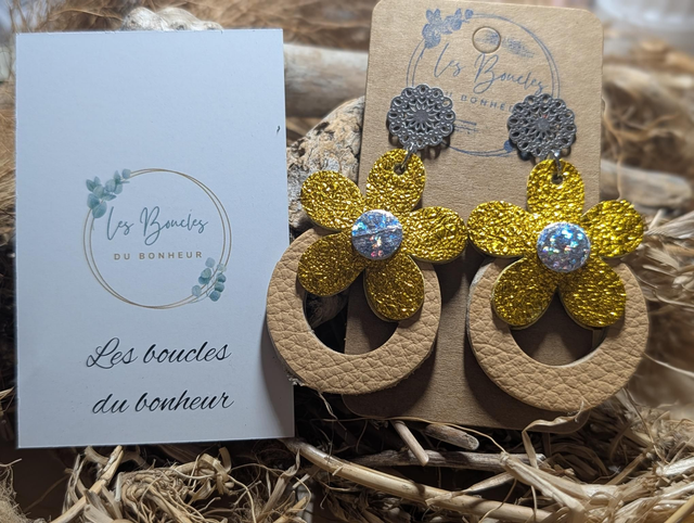 Boucles d'oreilles Baby Marguerite jaune bm019