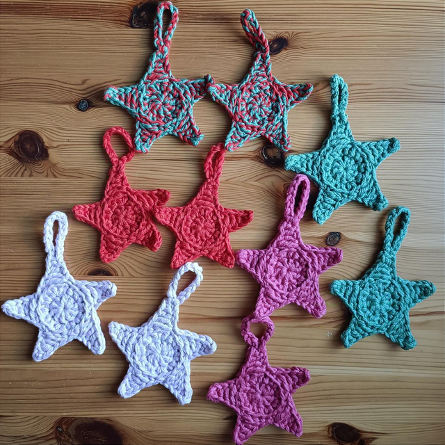 gehäkelter Stern, ca.9×9cm, weihnachtlich, Deko, einfarbig/mehrfarbig