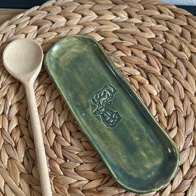 Repose cuillère cerf vert 