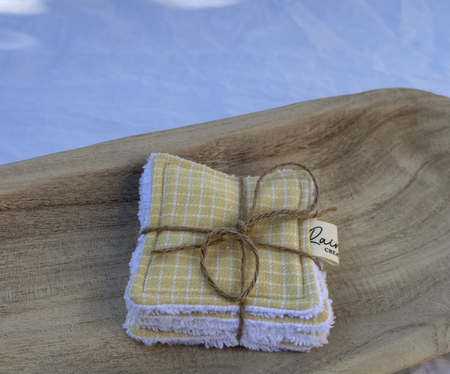 Lot de cotons vichy jaune