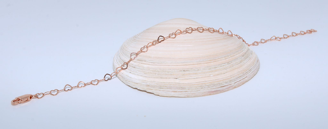 Armband Herzkette silber, gold, rosè