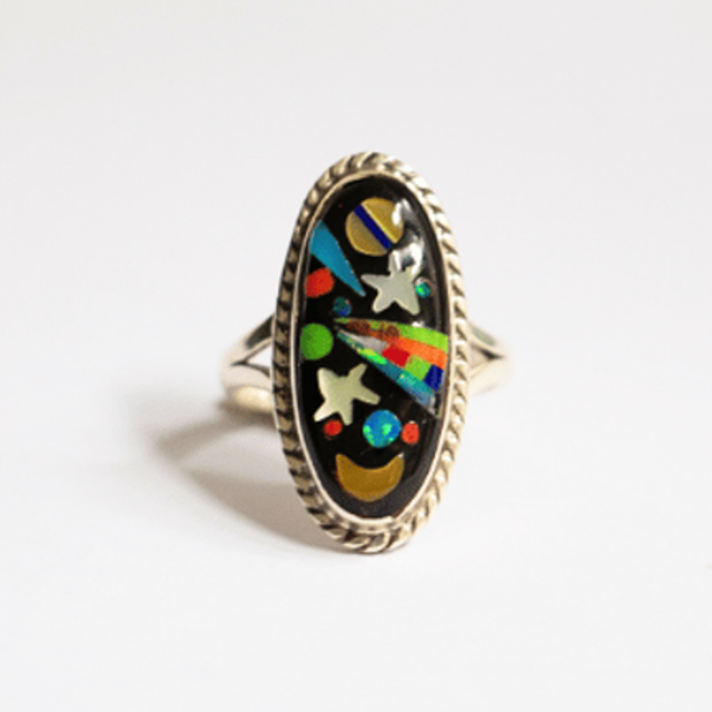 Bague Galaxy STAR argent massif 925 et pierres naturelles 