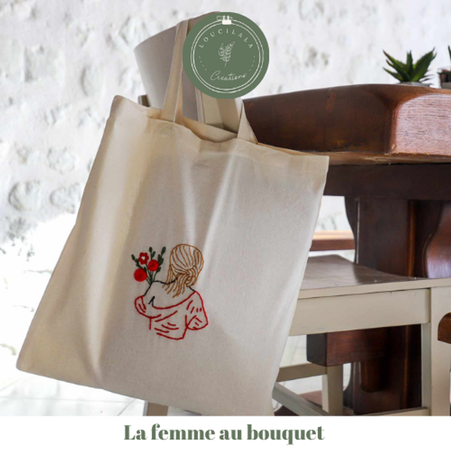 Tote bag - La femme au bouquet