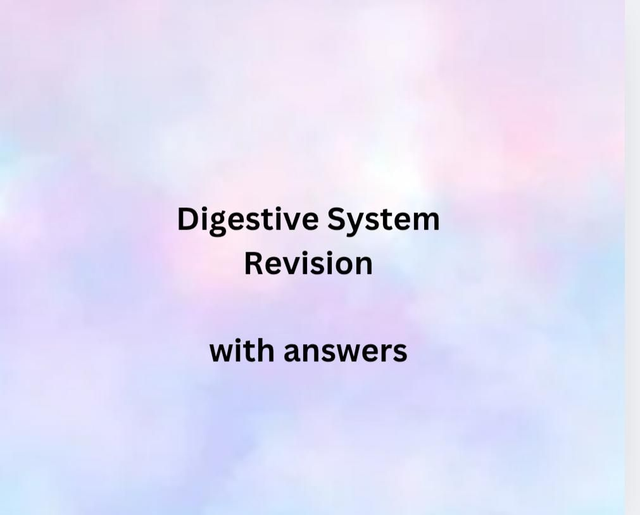 Digestive System Revision