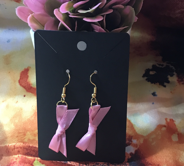 Pink Plain Fabric Earrings - PFE06