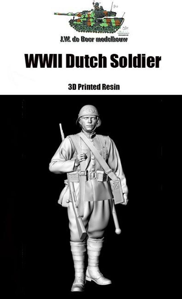 WW2 Dutch Soldier (Available in 1/16, 1/35, 1/56, 1/48, 1/72 and 1/87)