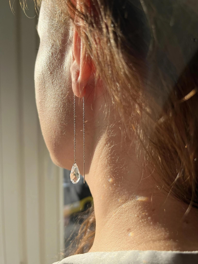 Boucles d'oreilles cristal transparent