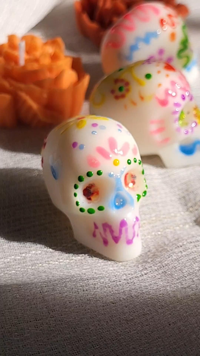 Set Regalo Calaveritas di Cera – Edizione Limitata Día de Muertos (3 pezzi)
