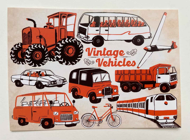Postkarte VINTAGE VEHICLES