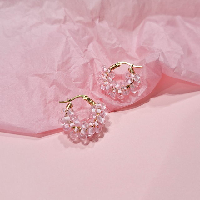 Helmirenkaat, 3cm, vaaleanpunainen