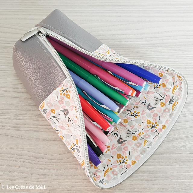 La Trousse Pot à Crayon Fleurs R&G / Gris